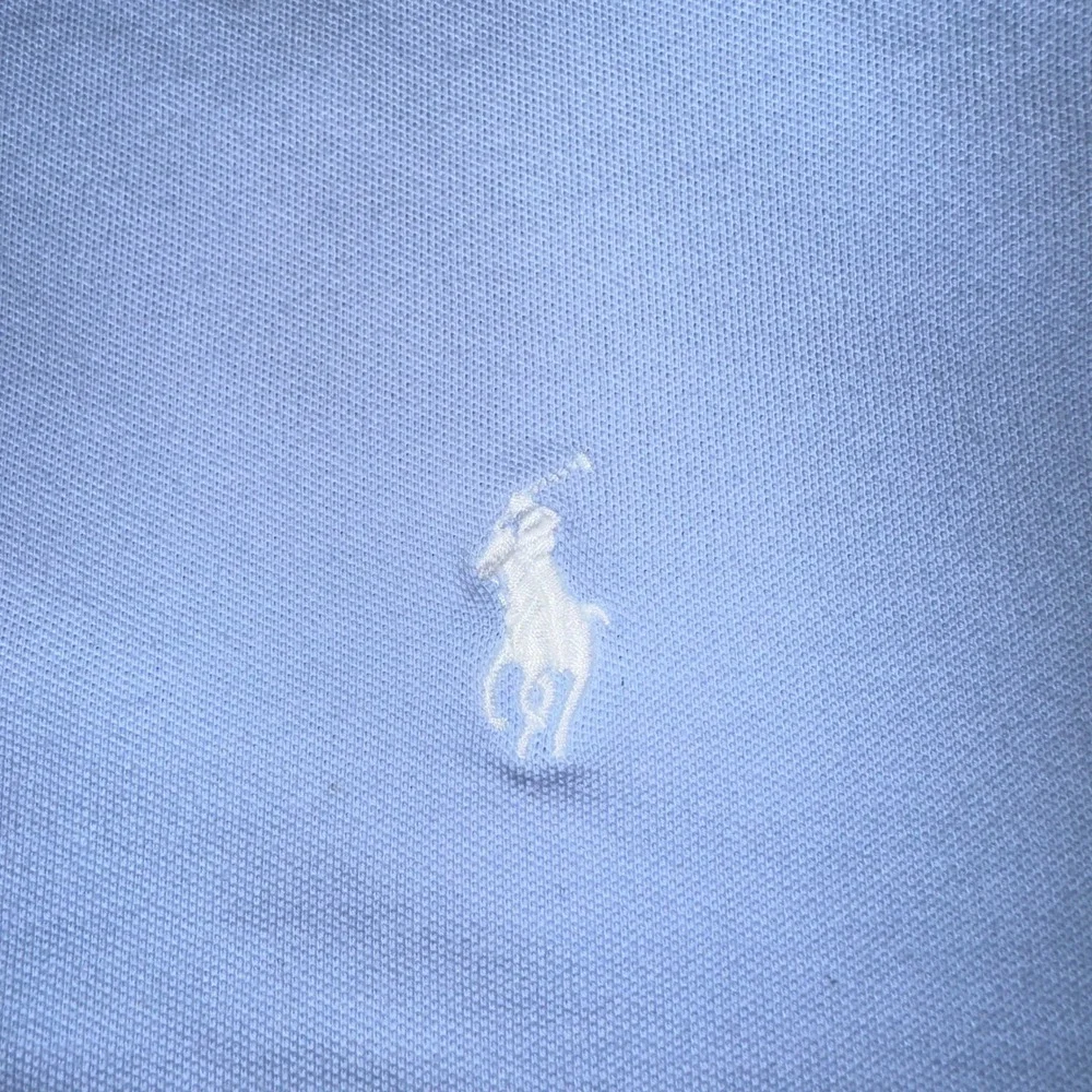 Polo Ralph Lauren Light Blue XL SLIM FIT Short Sleeve Polo Shirt White Pony Logo